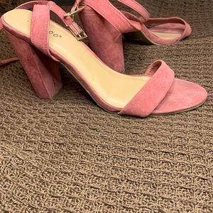 Dark pink heels with straps